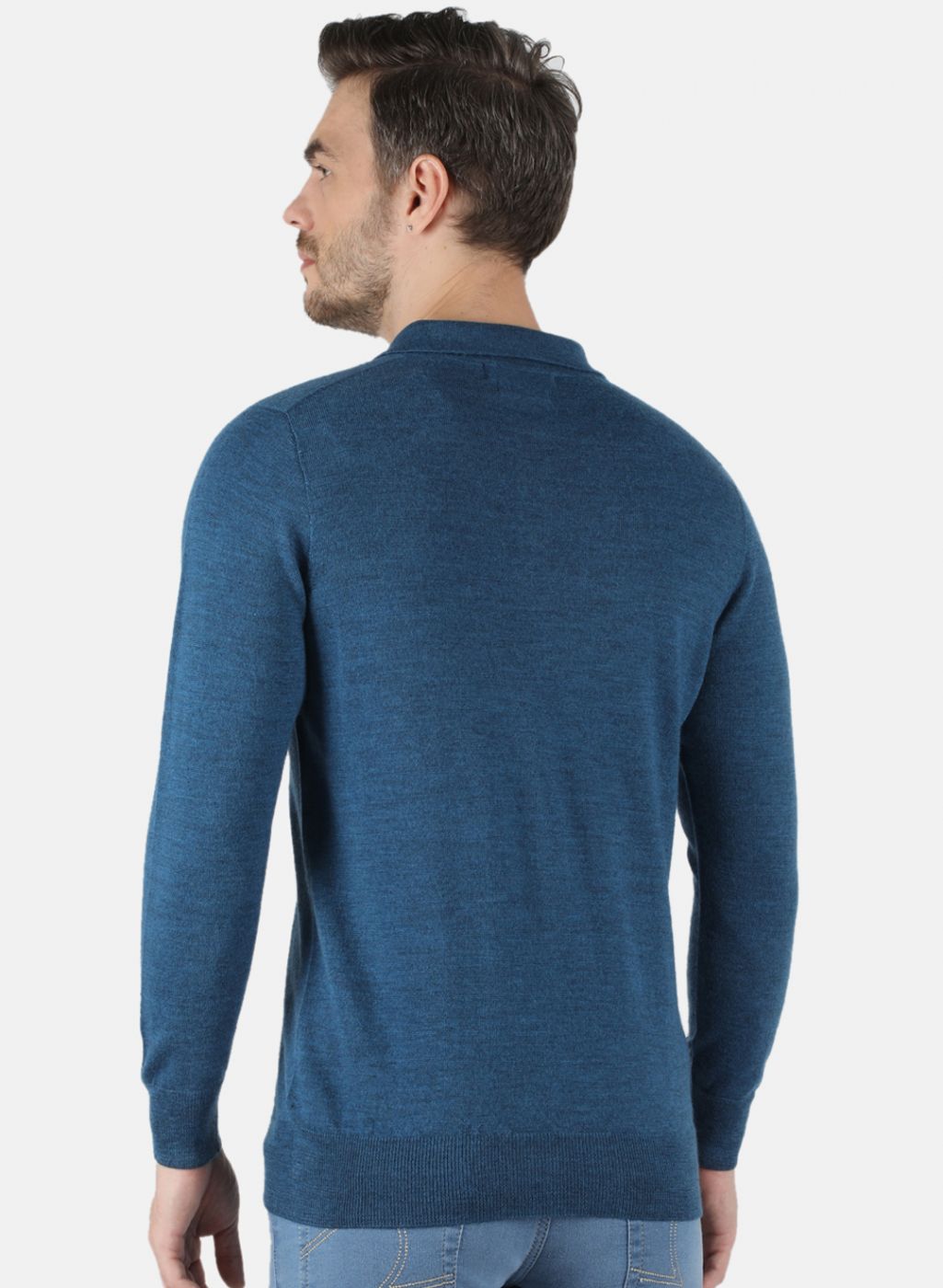 Men Blue Solid T-Shirt