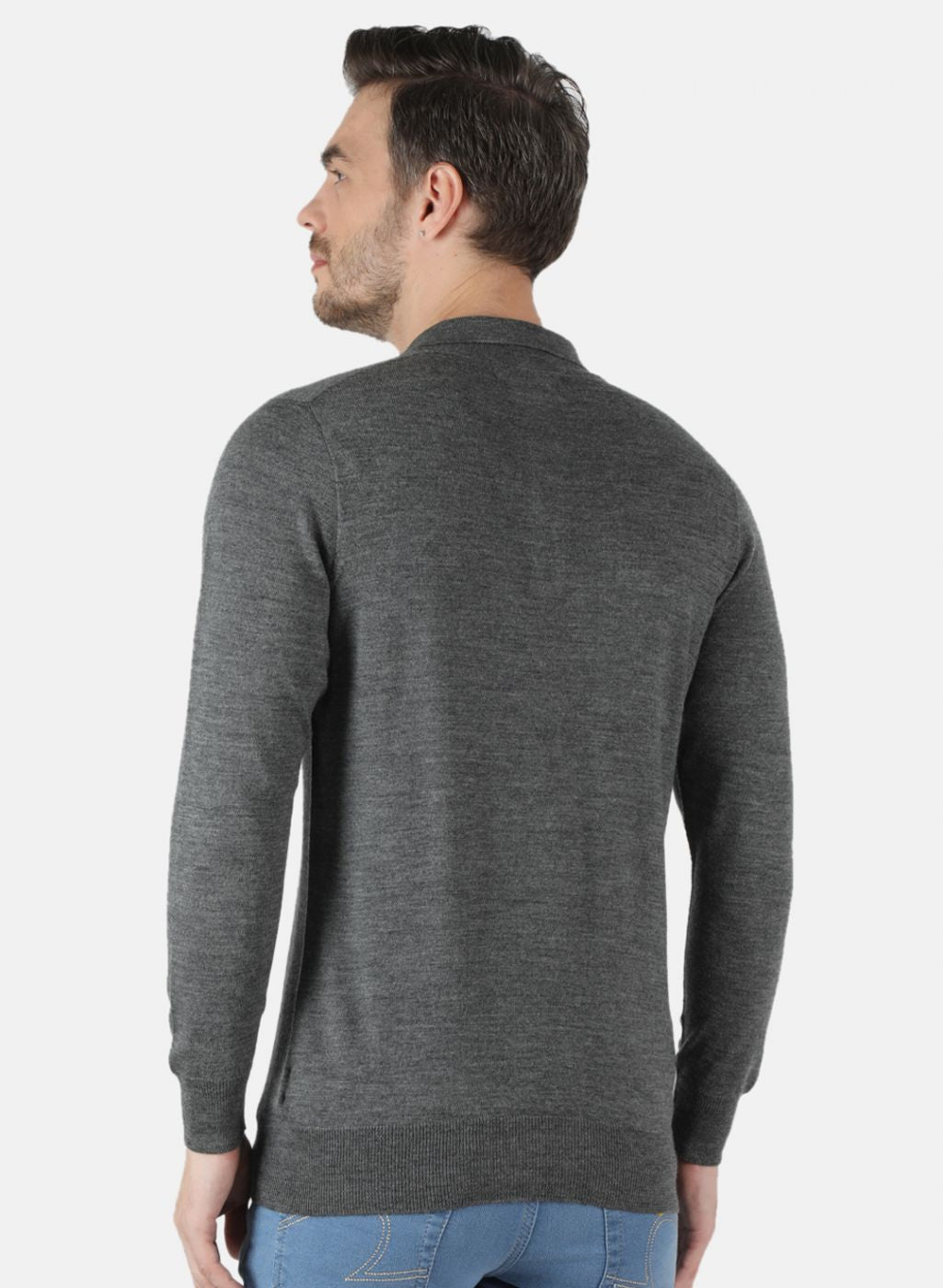 Men Grey Solid T-Shirt