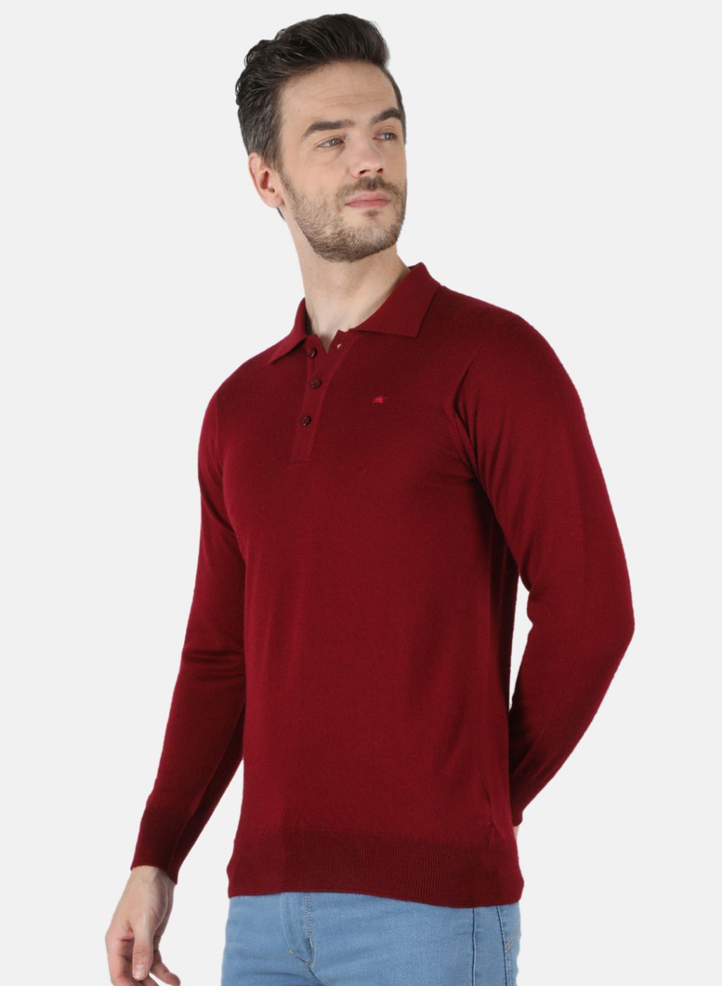 Men Maroon Solid T-Shirt