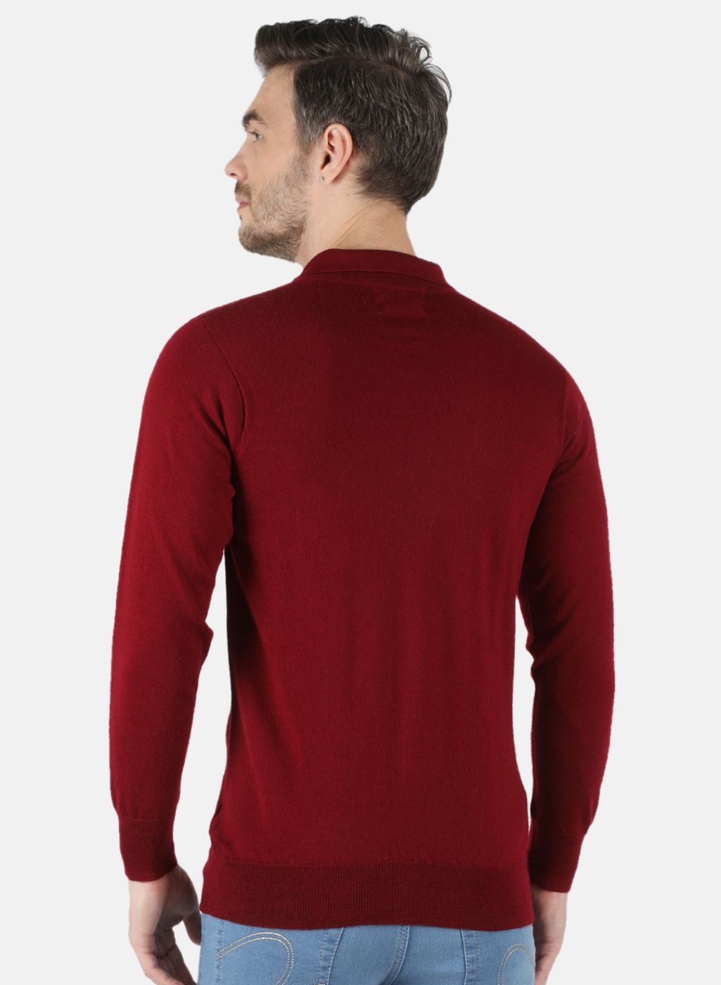 Men Maroon Solid T-Shirt