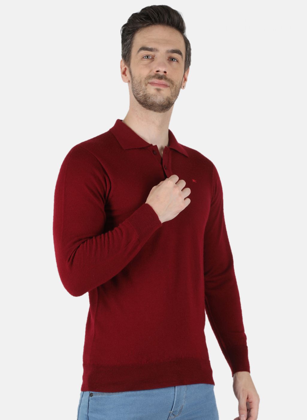 Men Maroon Solid T-Shirt