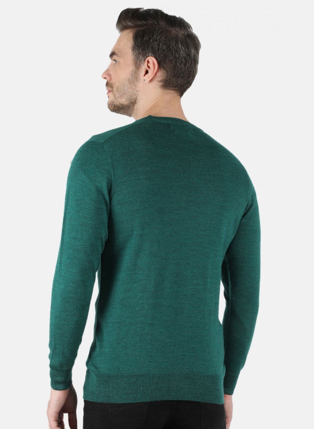 Men Green Solid Pullover