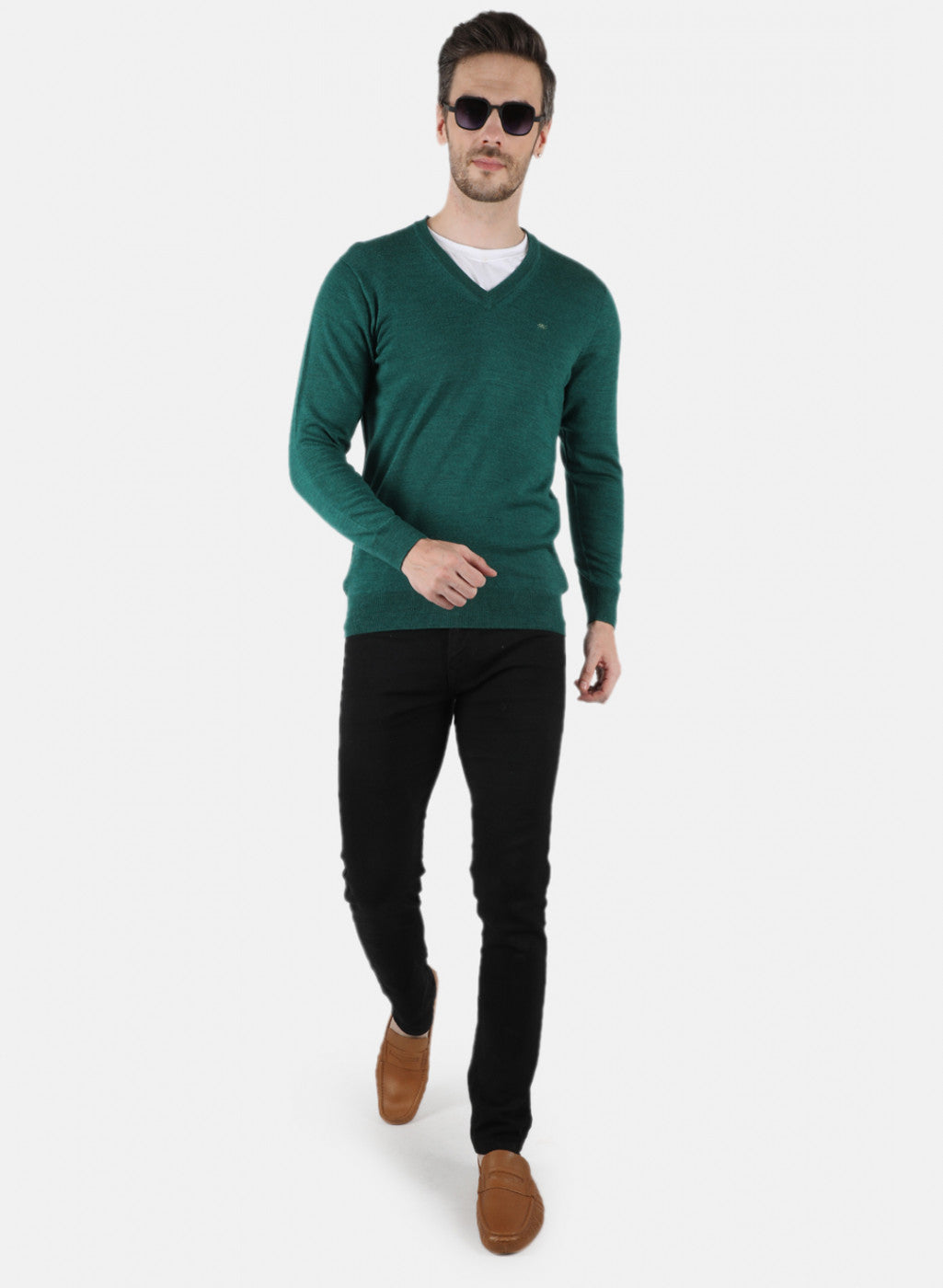 Men Green Solid Pullover