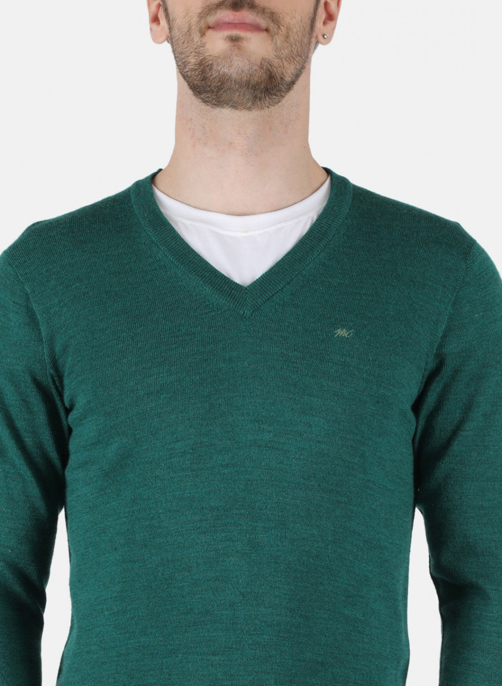 Men Green Solid Pullover