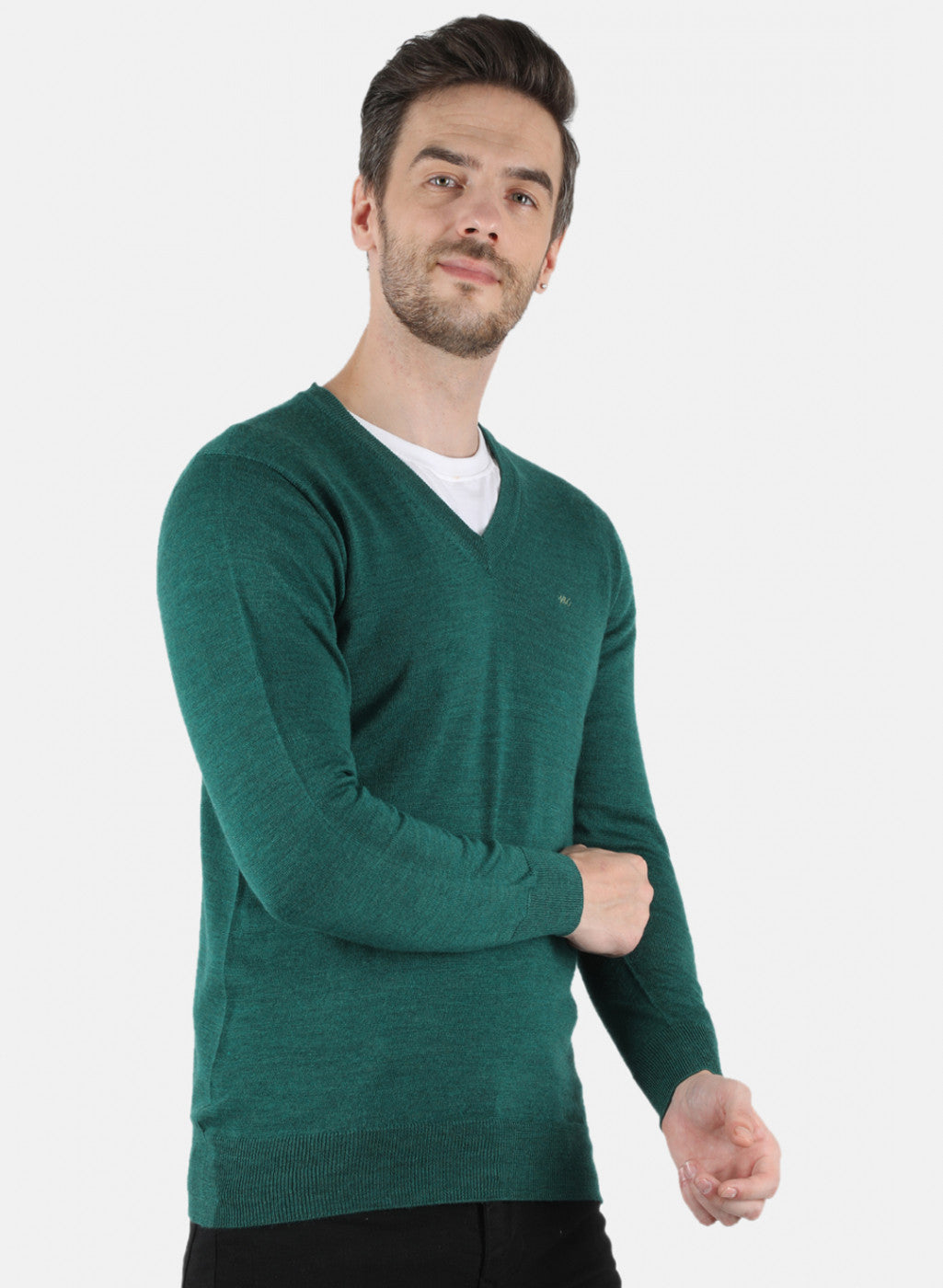 Men Green Solid Pullover