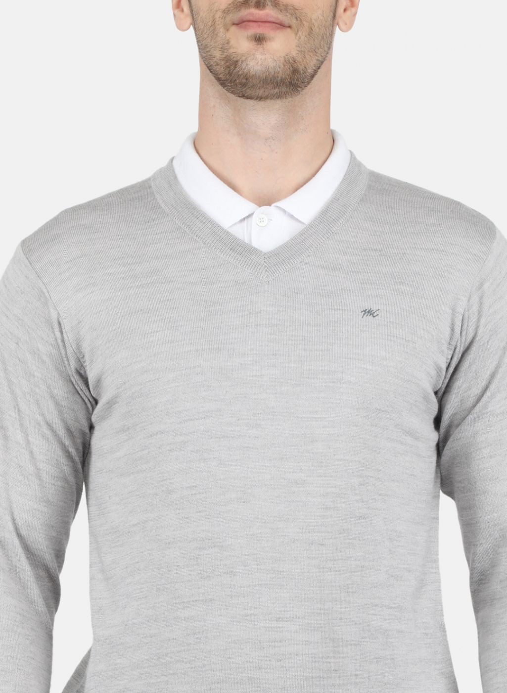 Men Grey Solid Pullover