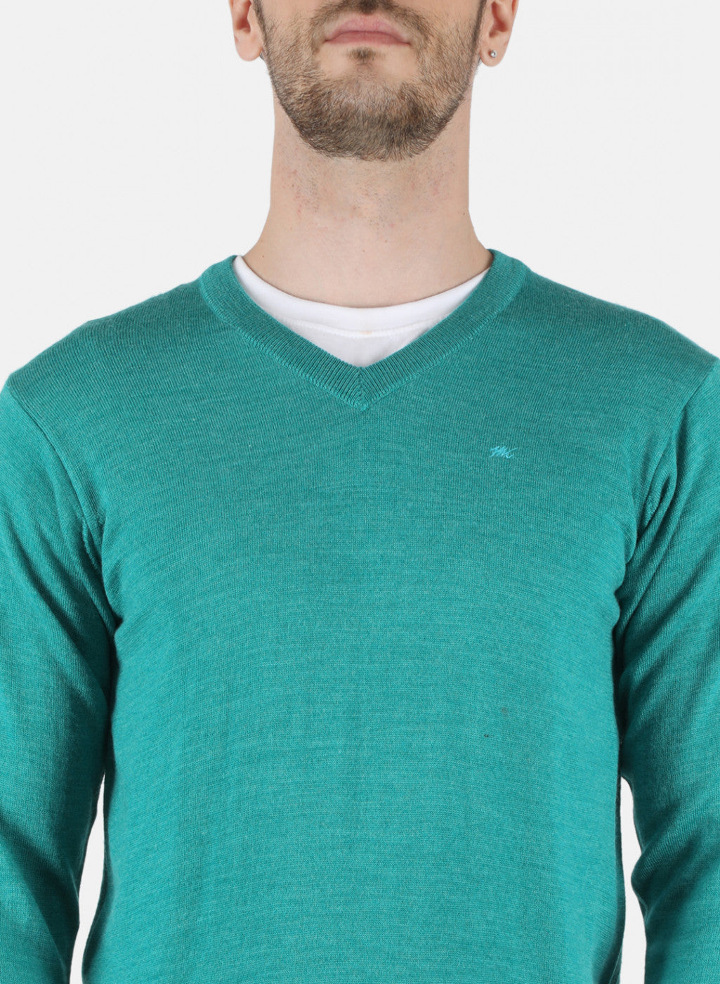 Men Green Solid Pullover