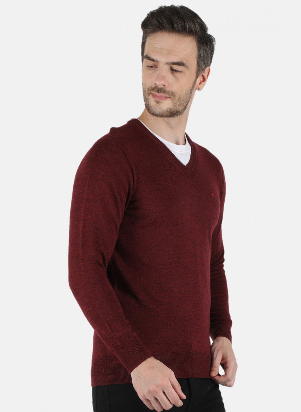 Men Purple Solid Pullover