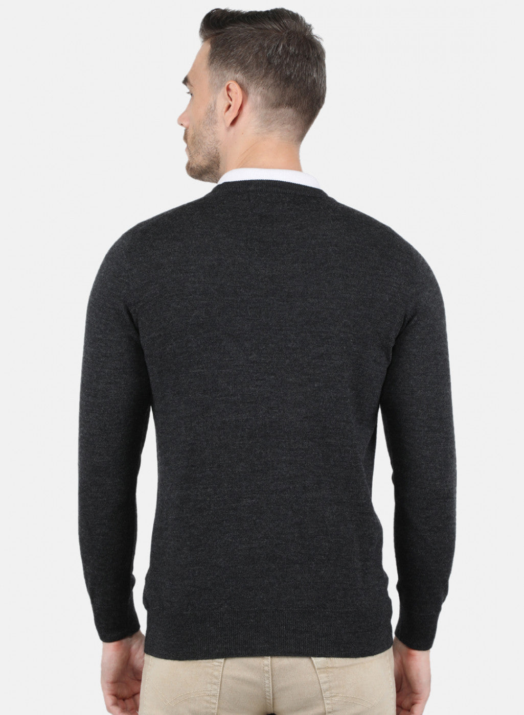 Men Grey Solid Pullover