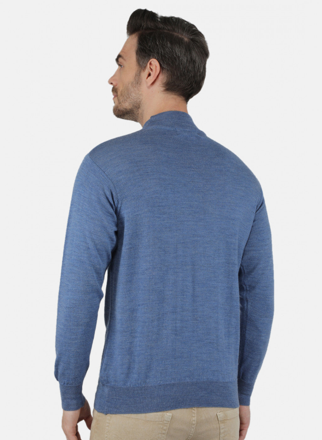 Men Blue Solid Pullover