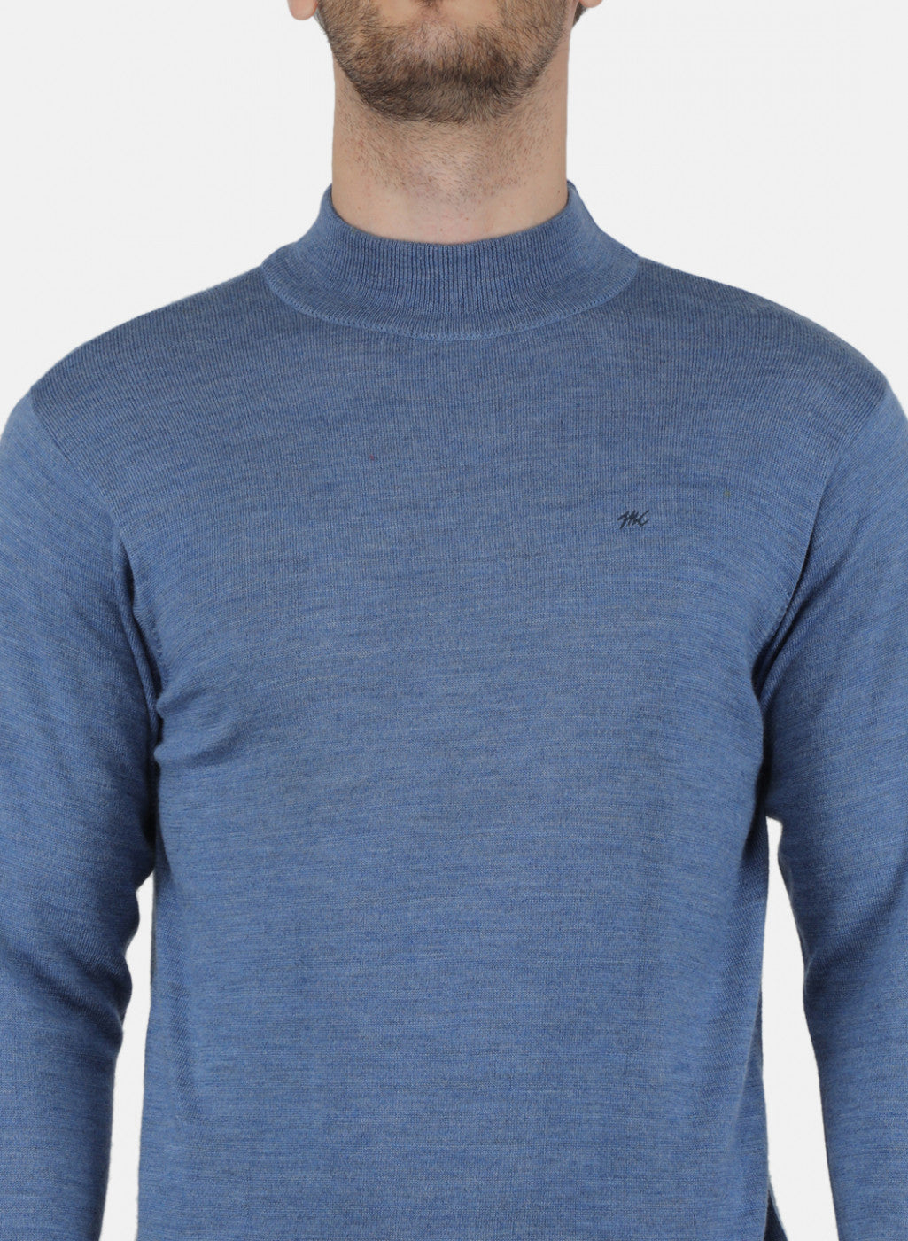 Men Blue Solid Pullover