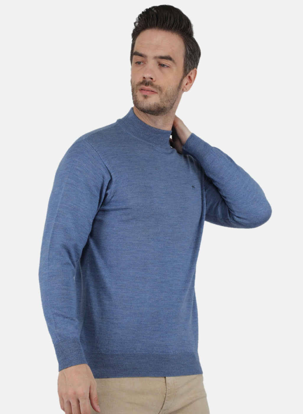 Men Blue Solid Pullover