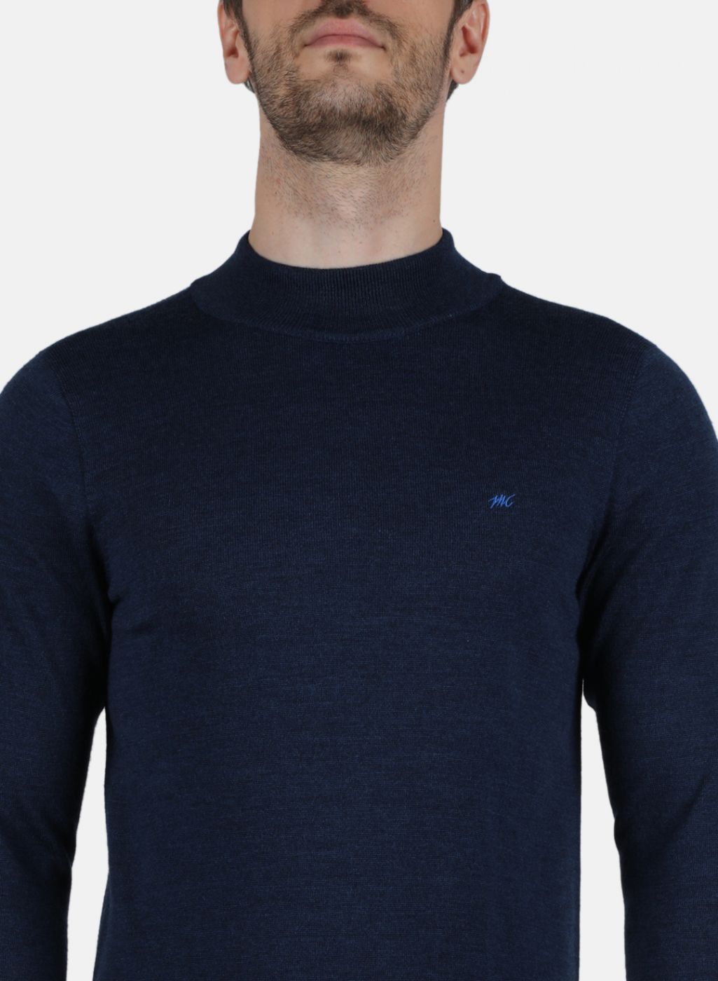 Men NAvy Blue Solid Pullover