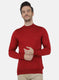 Men Red Solid Pullover