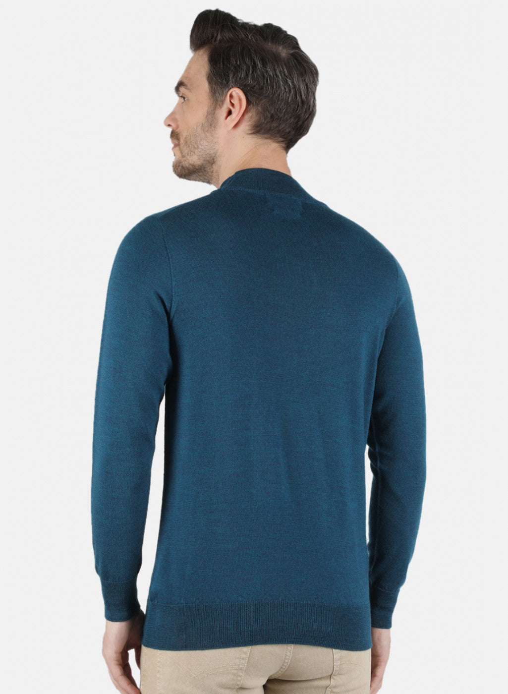 Men Blue Solid Pullover