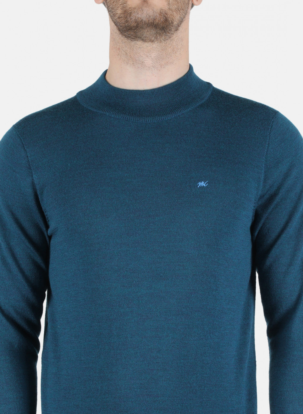 Men Blue Solid Pullover