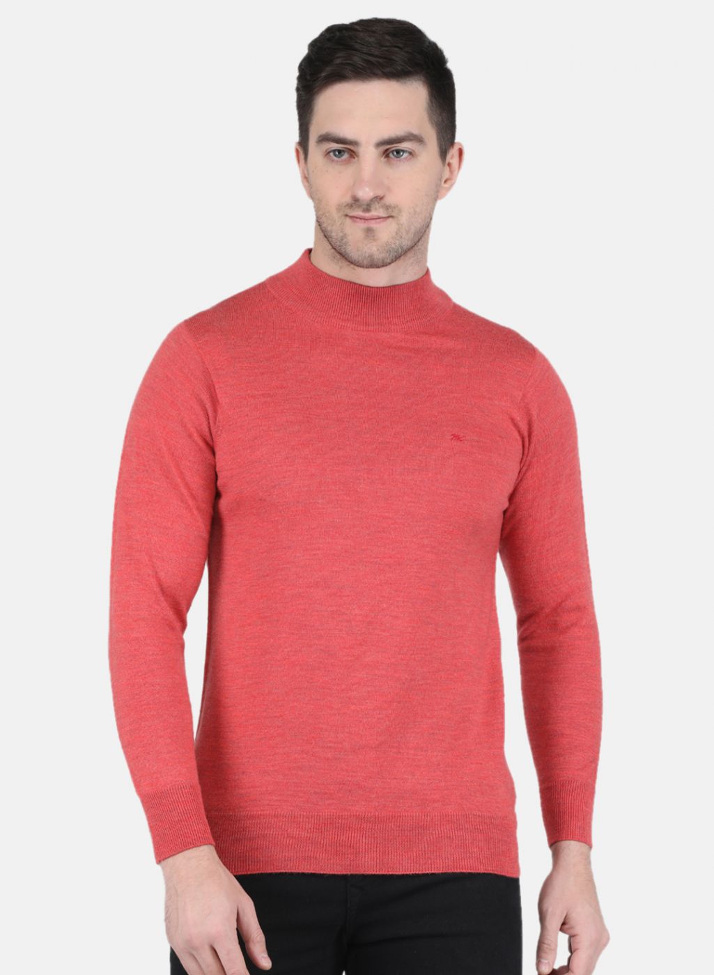 Men Red Solid Pullover