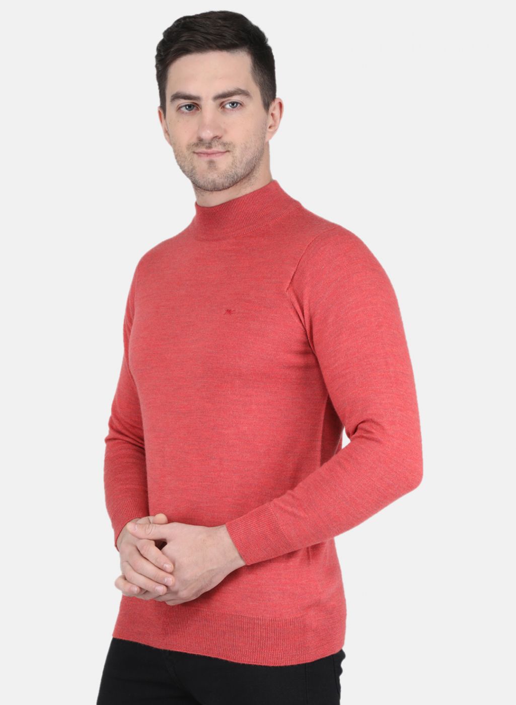 Men Red Solid Pullover