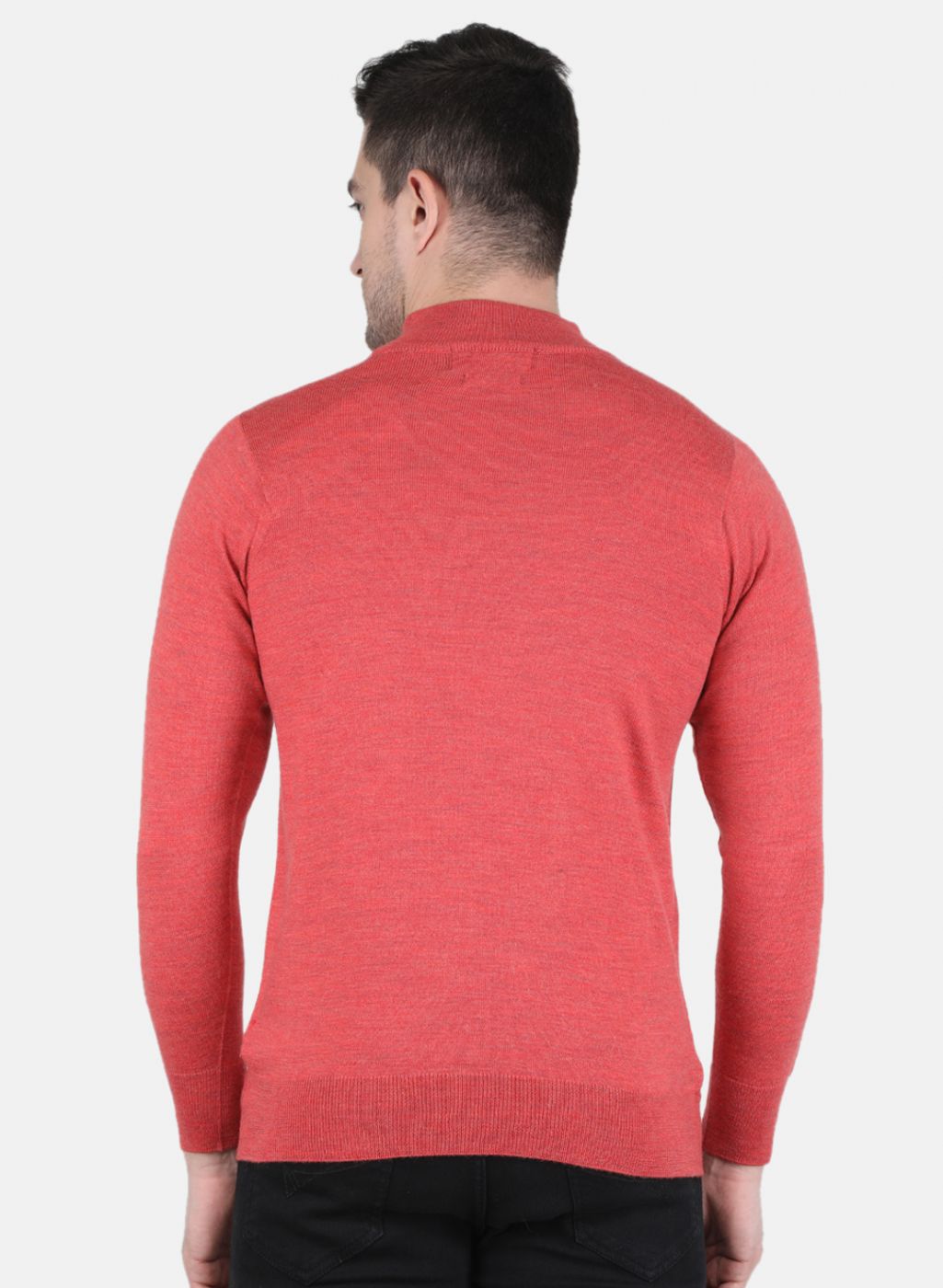 Men Red Solid Pullover