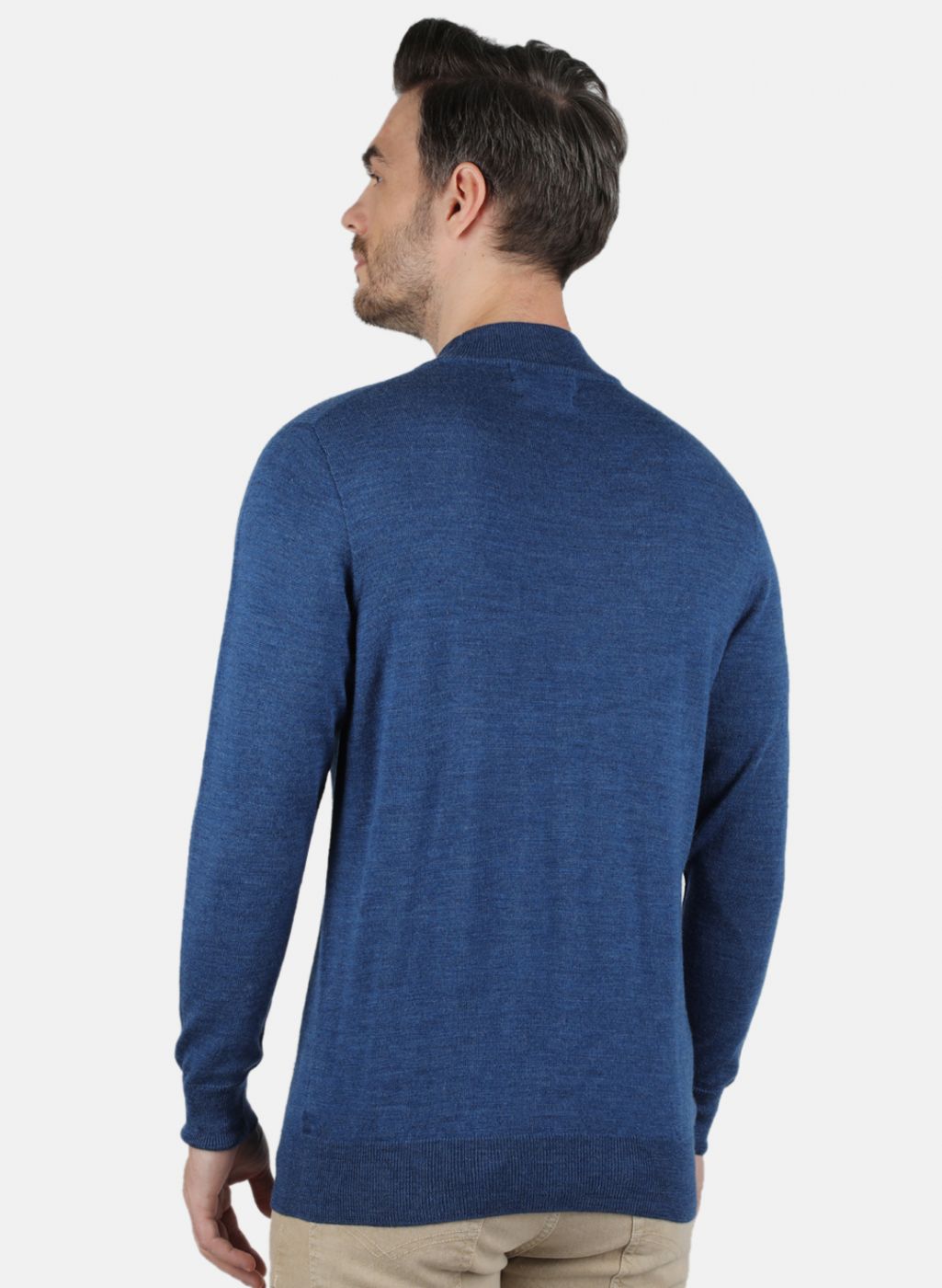 Men Blue Solid Pullover