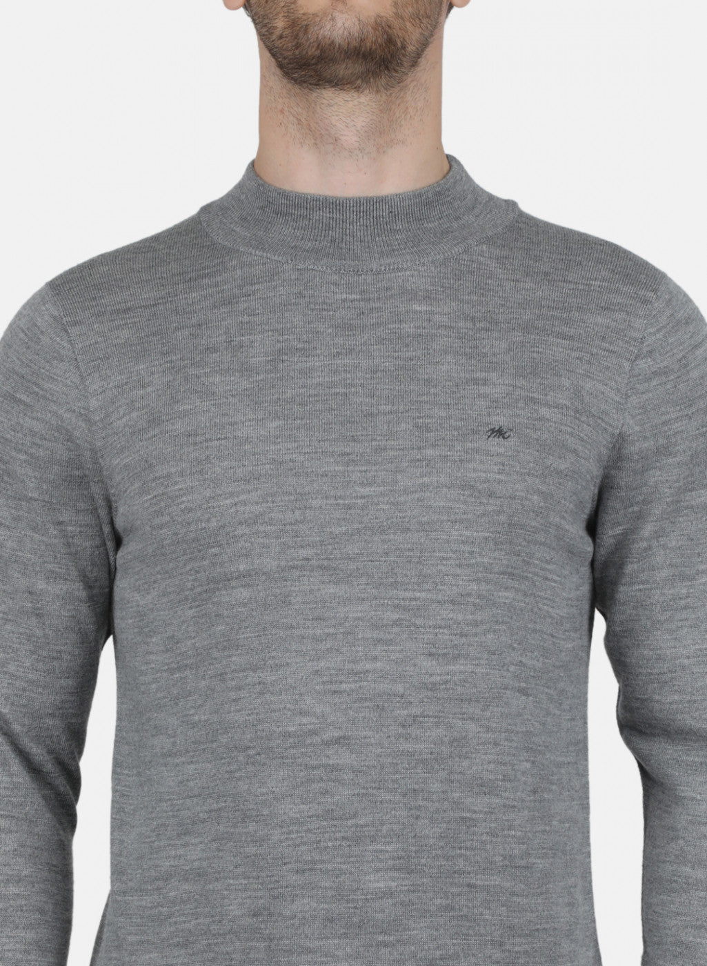 Men Grey Solid Pullover