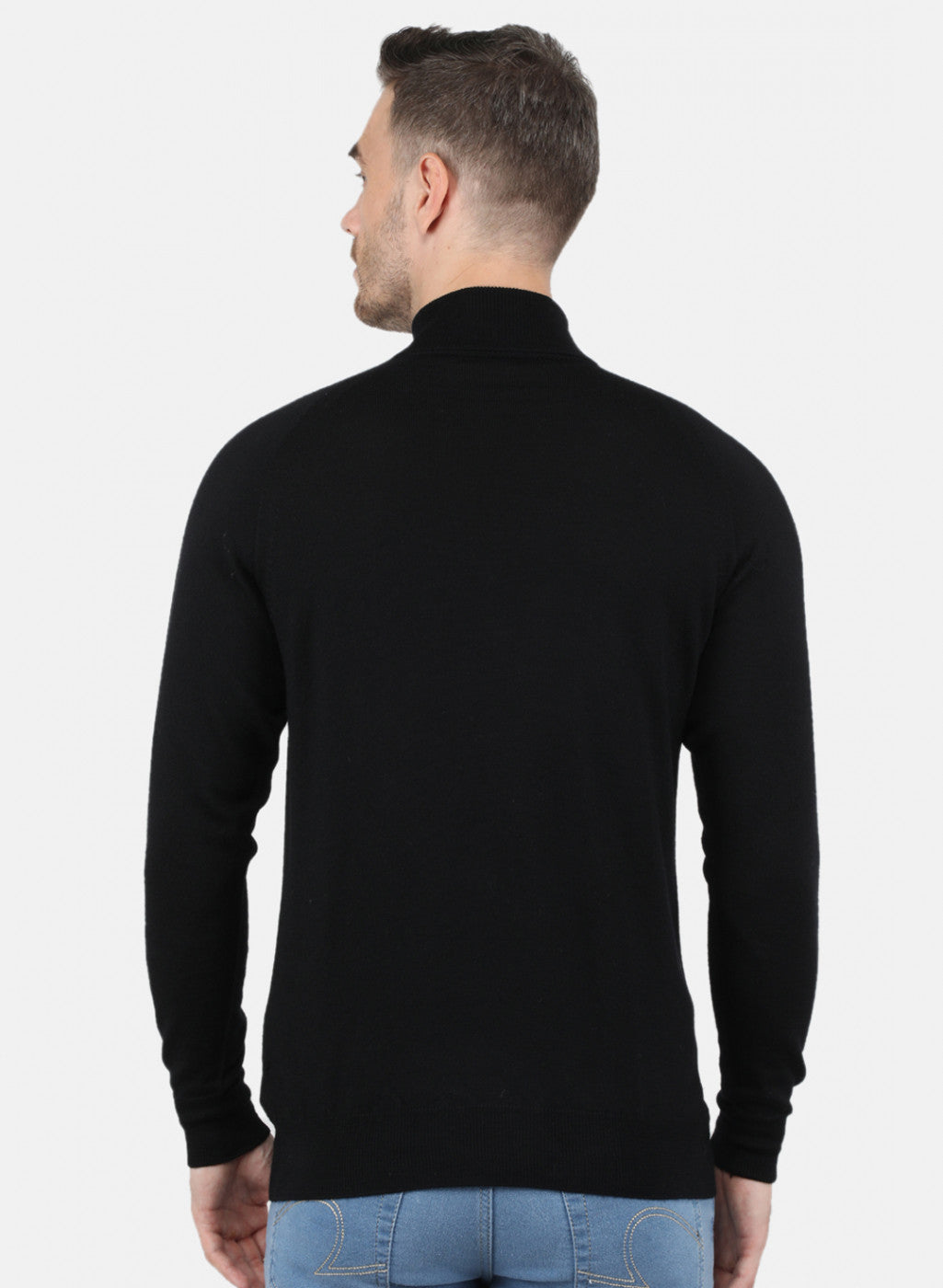 Men Black Solid Pullover