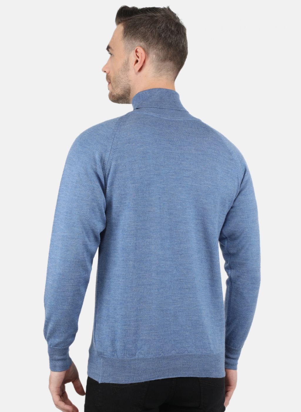 Men Blue Solid Pullover