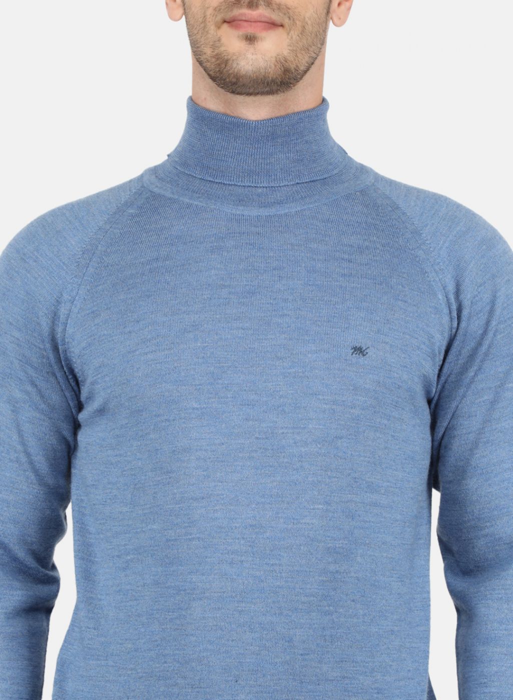 Men Blue Solid Pullover