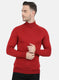 Men Red Solid Pullover