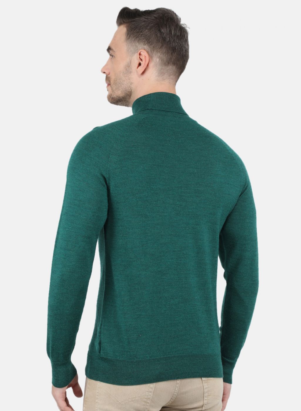 Men Green Solid Pullover