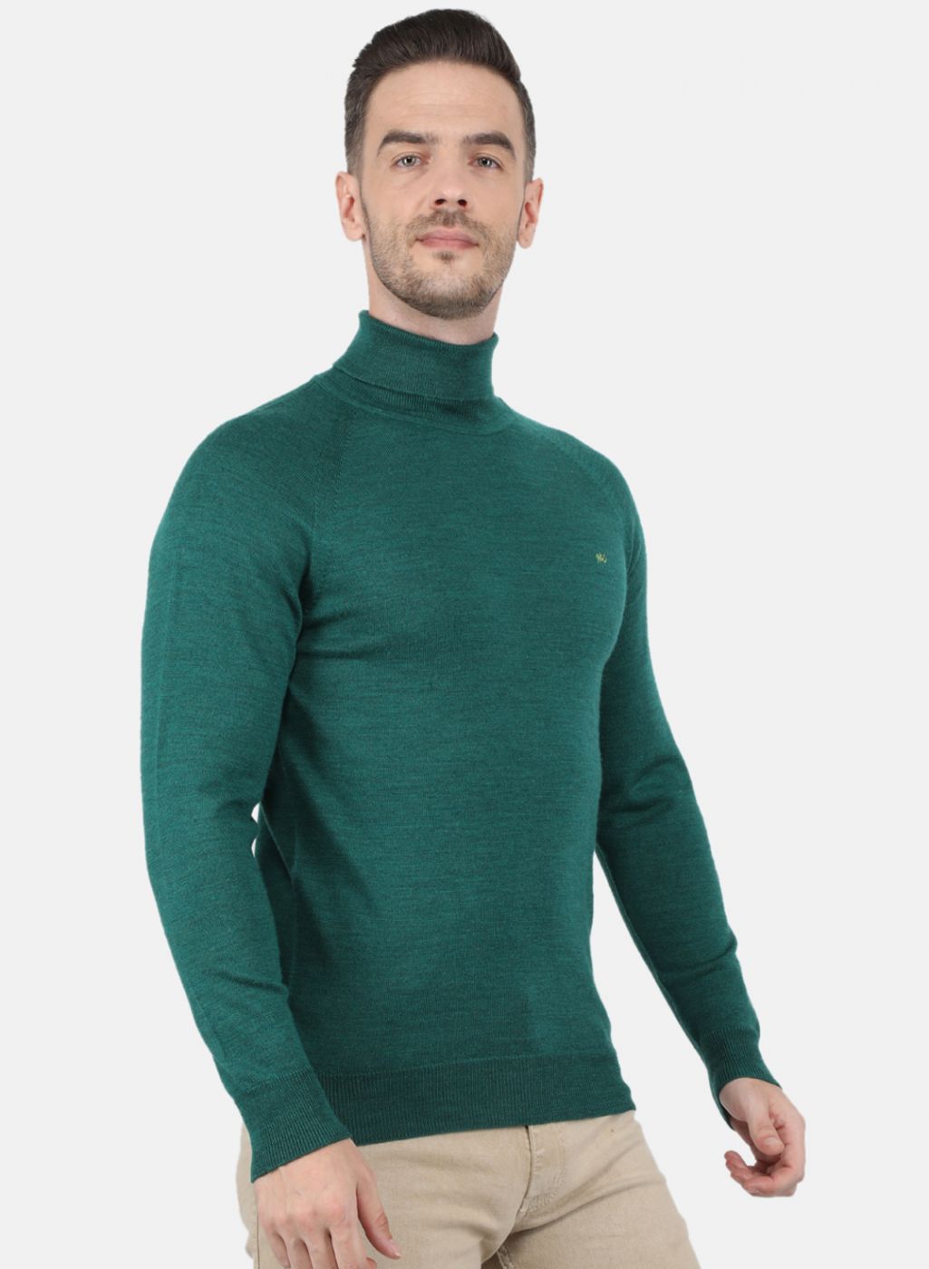 Men Green Solid Pullover