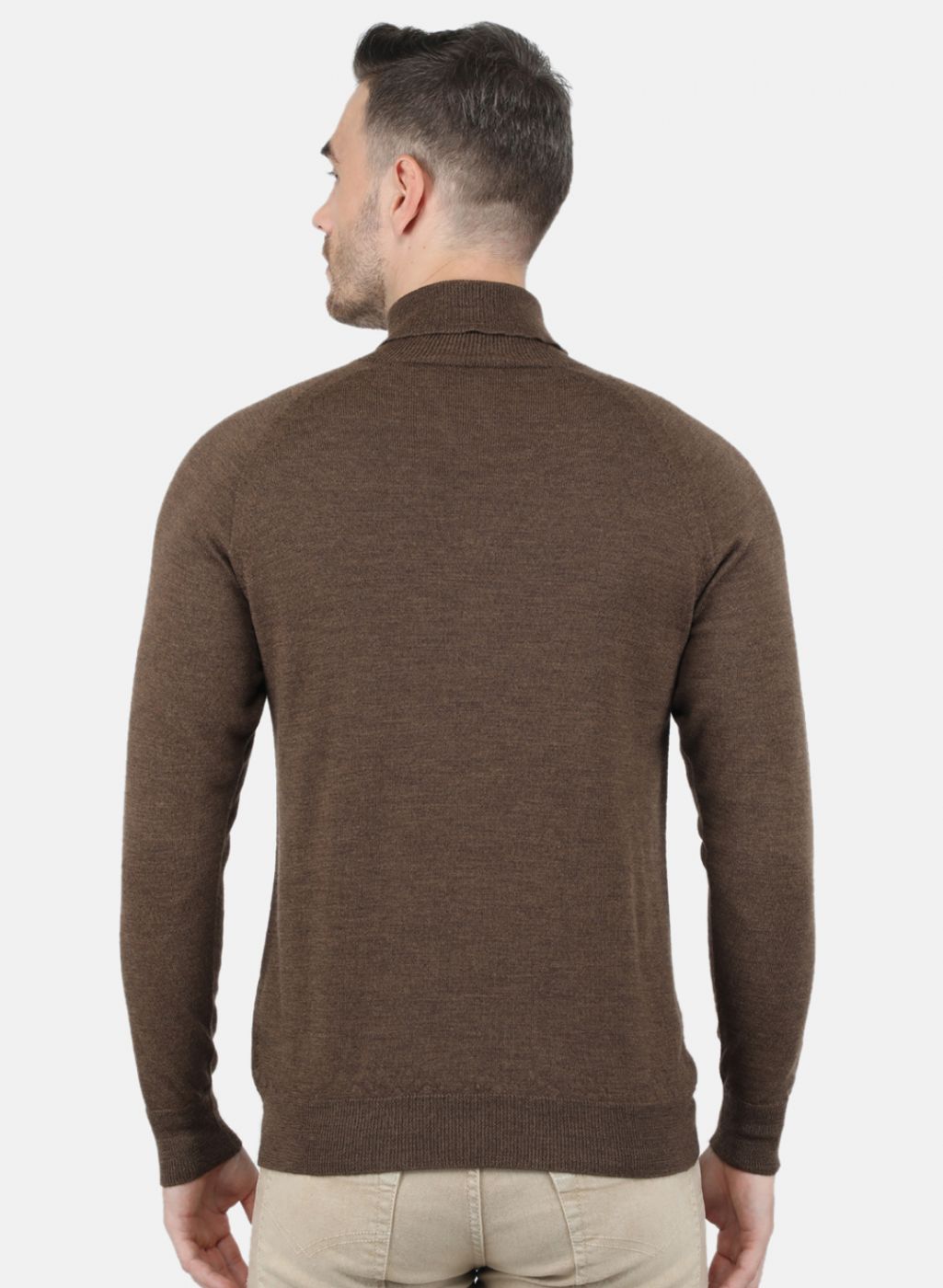 Men Brown Solid Pullover