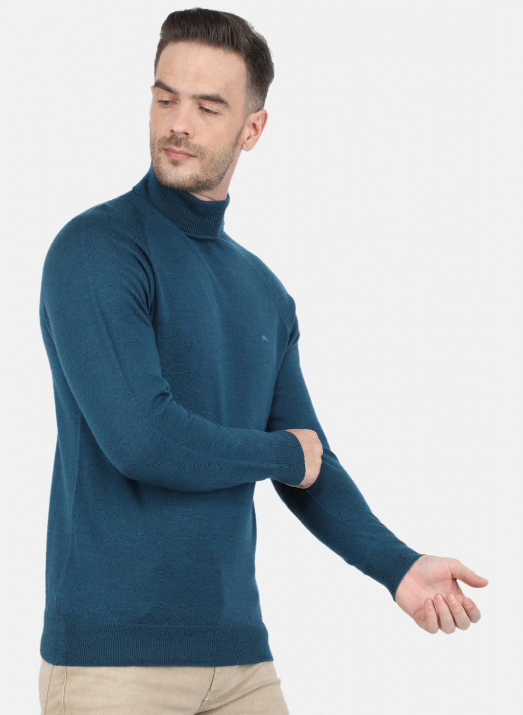 Men Blue Solid Pullover