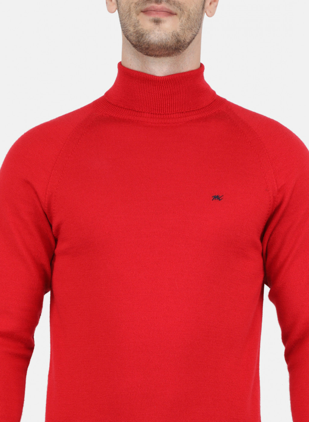 Men Red Solid Pullover