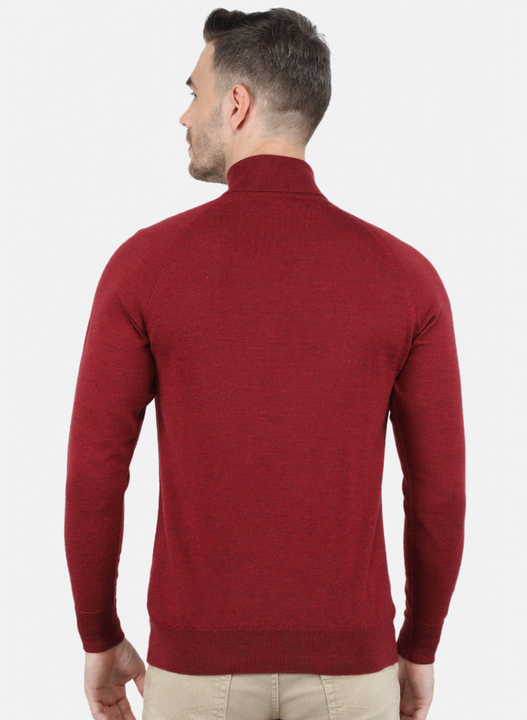 Men Maroon Solid Pullover