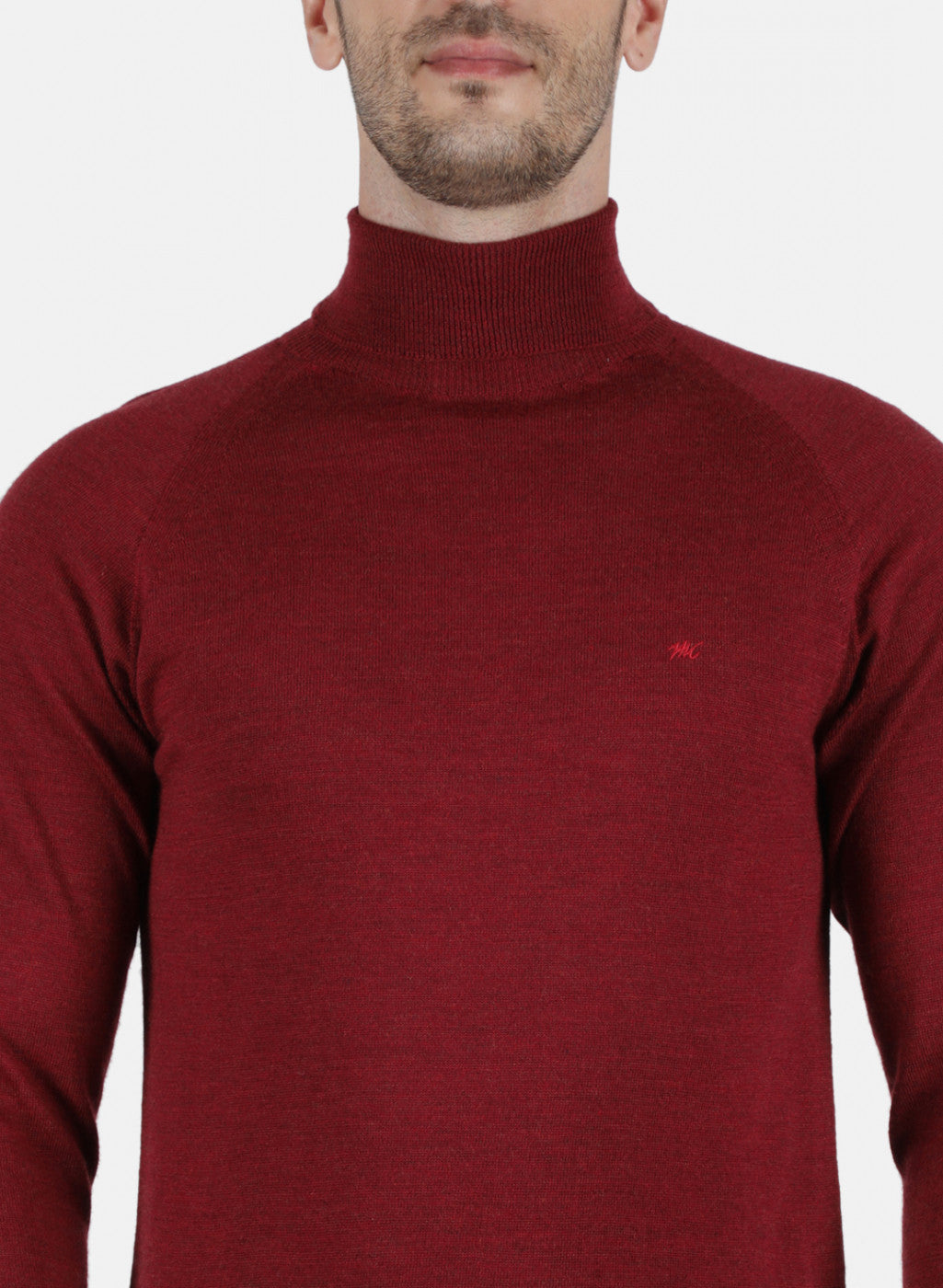 Men Maroon Solid Pullover