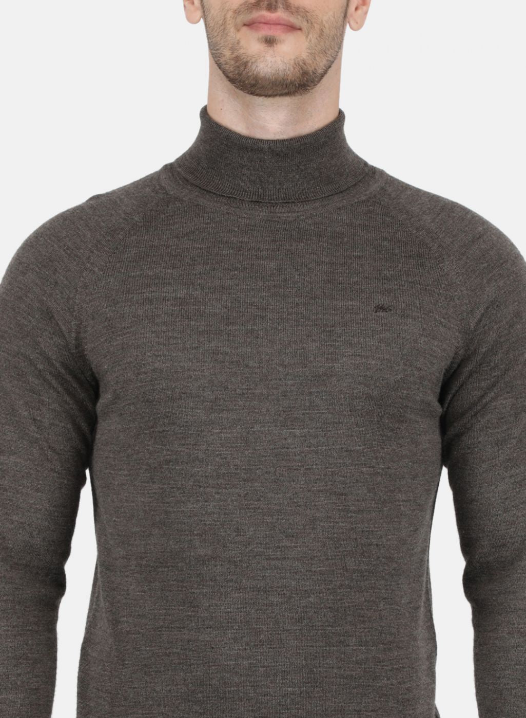 Men Brown Solid Pullover