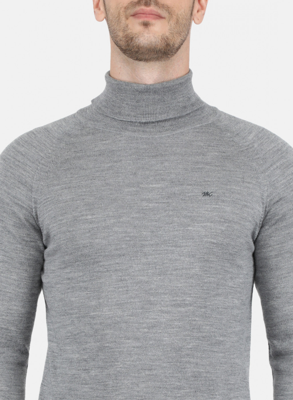 Men Grey Solid Pullover