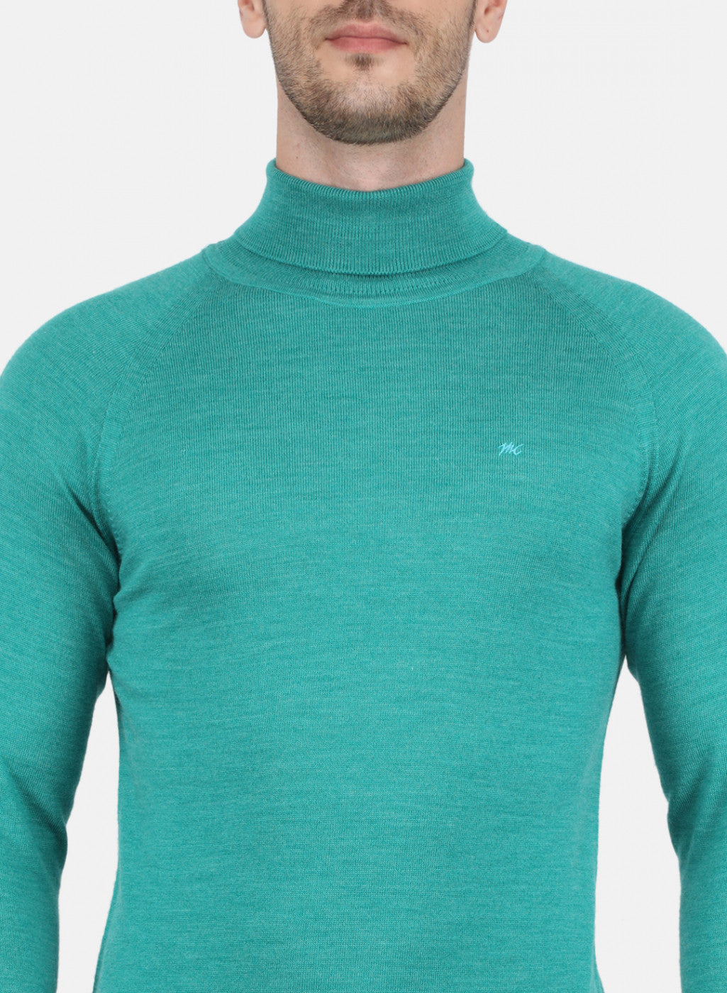 Men Green Solid Pullover