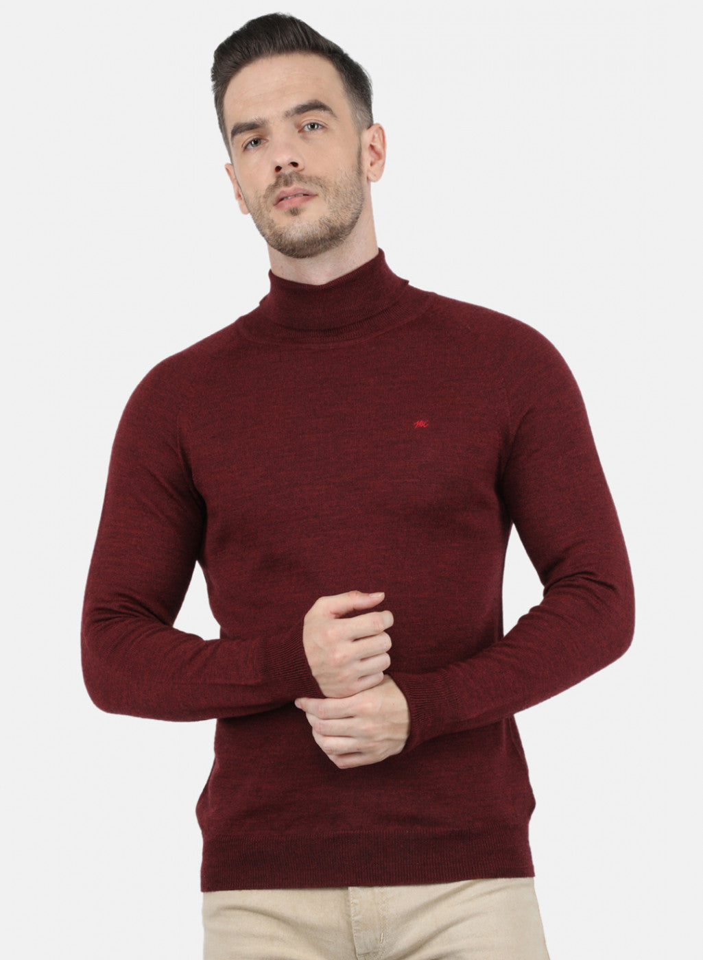 Men Purple Solid Pullover