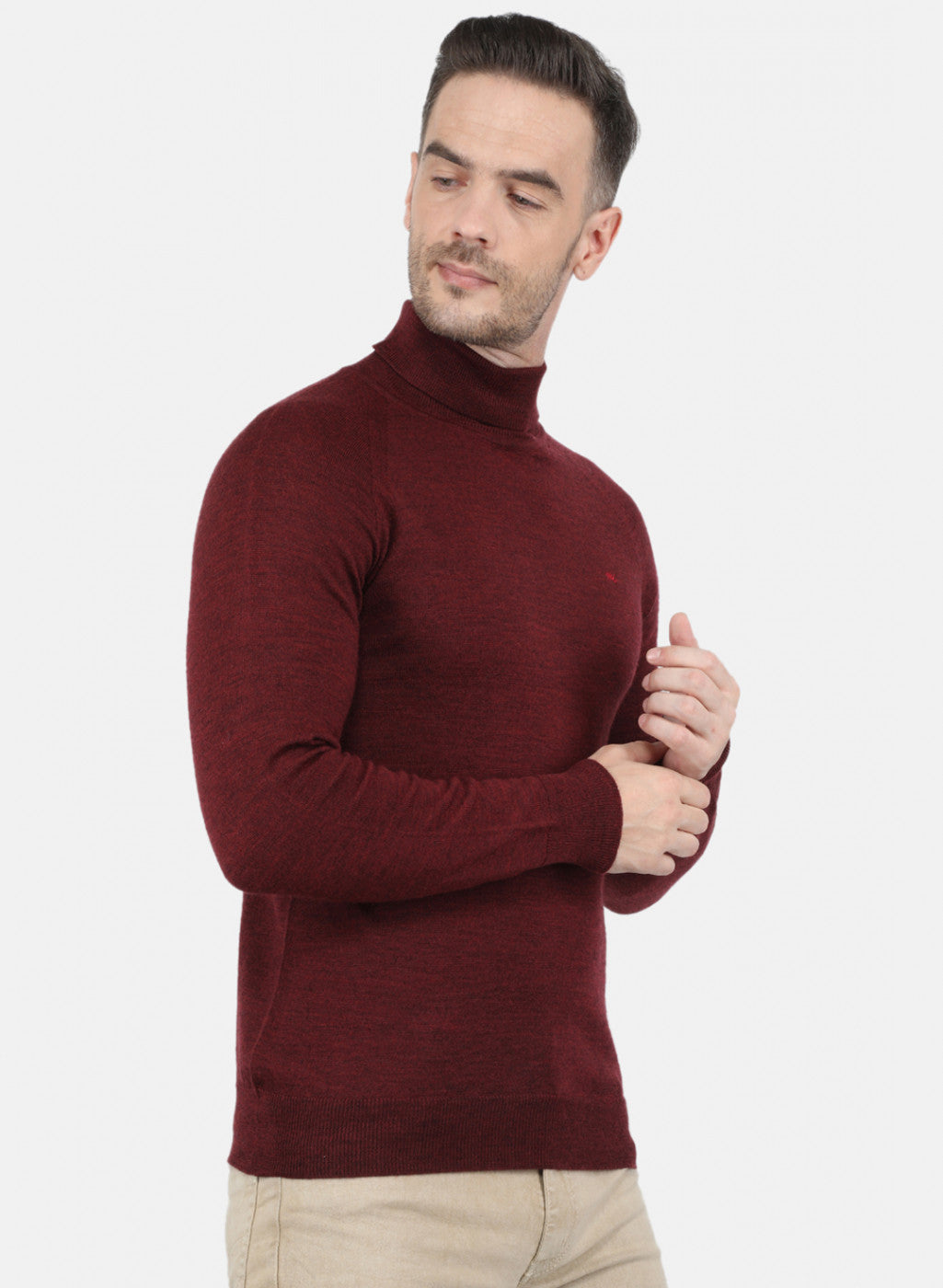 Men Purple Solid Pullover