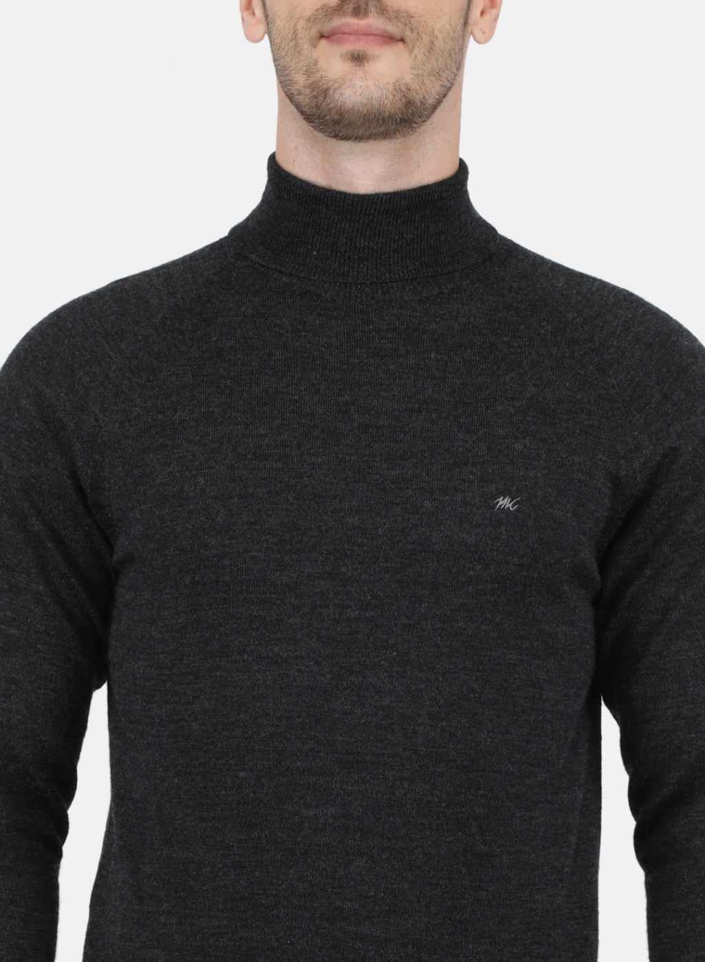 Men Grey Solid Pullover