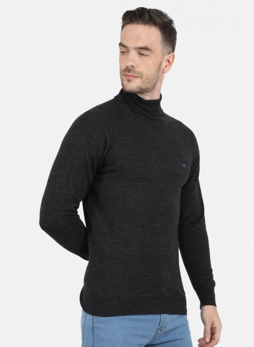 Men Grey Solid Pullover