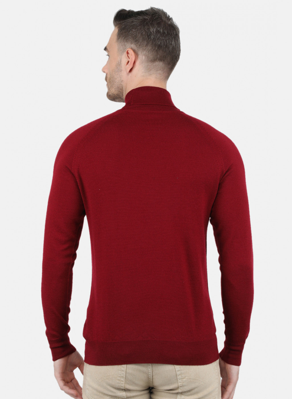 Men Maroon Solid Pullover