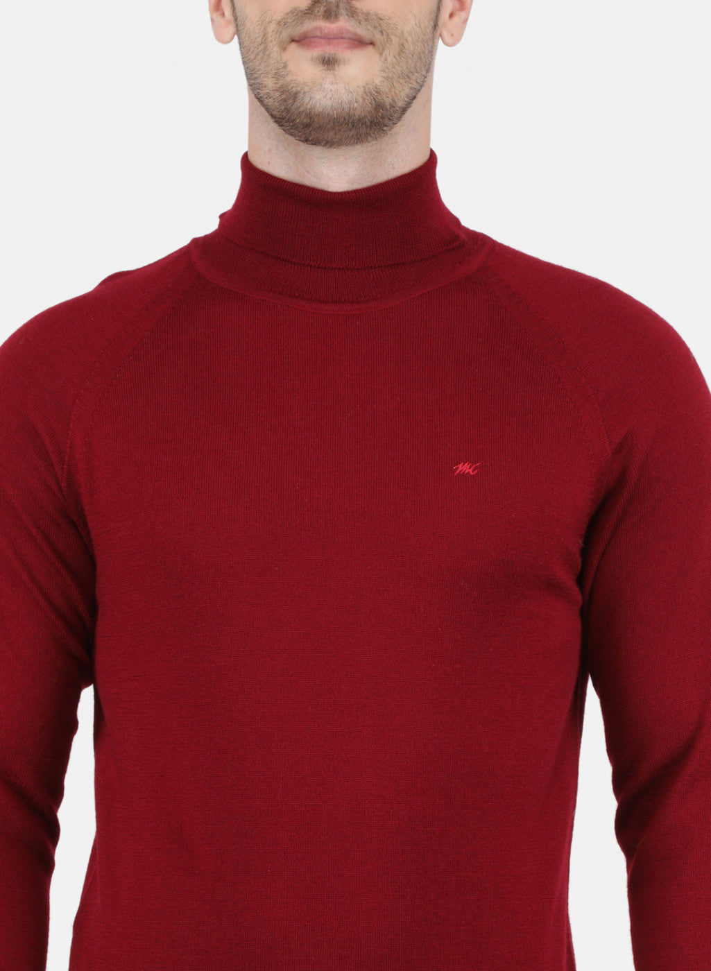 Men Maroon Solid Pullover