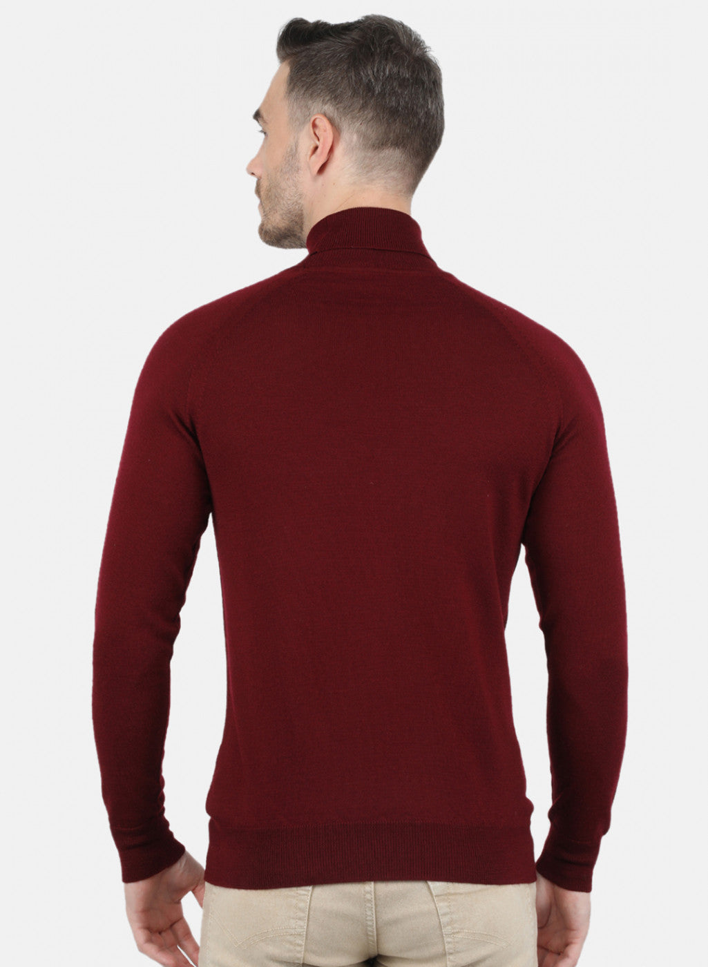 Men Maroon Solid Pullover