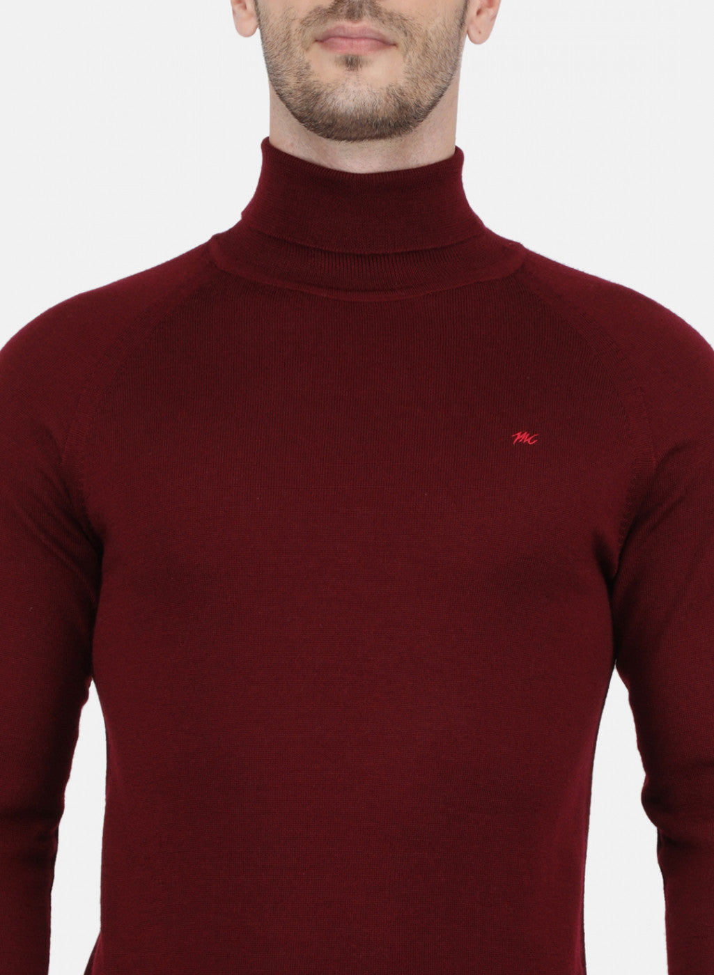 Men Maroon Solid Pullover