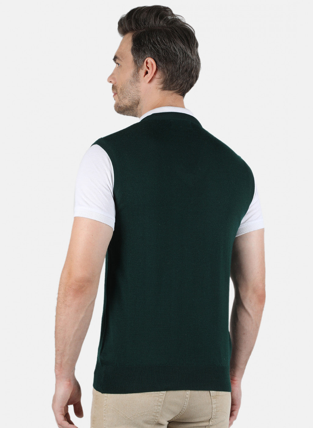 Men Green Solid Sweater