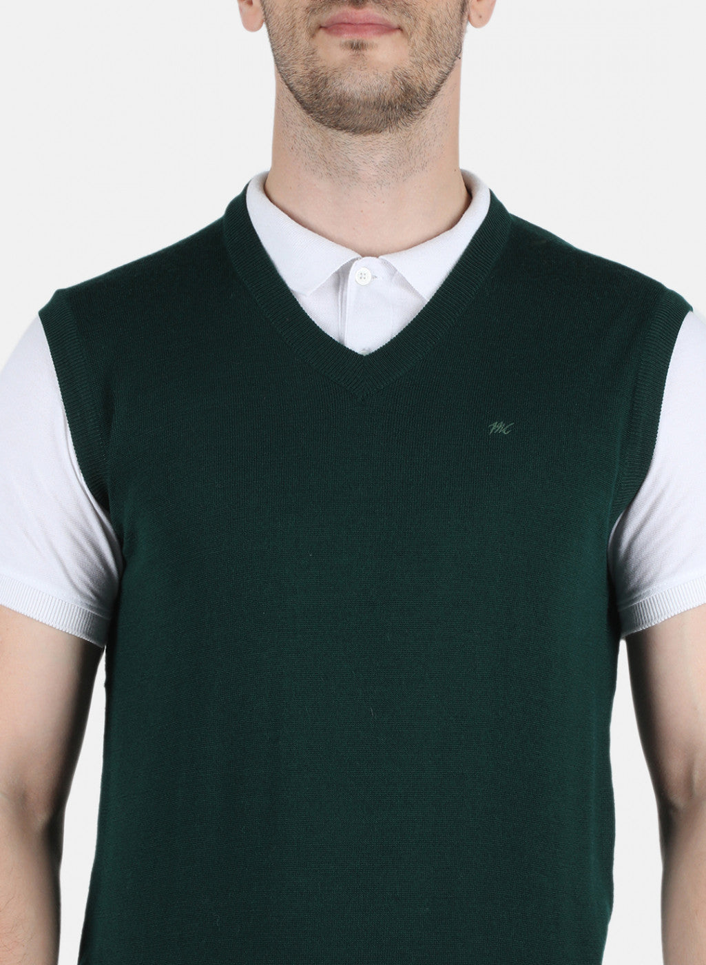 Men Green Solid Sweater