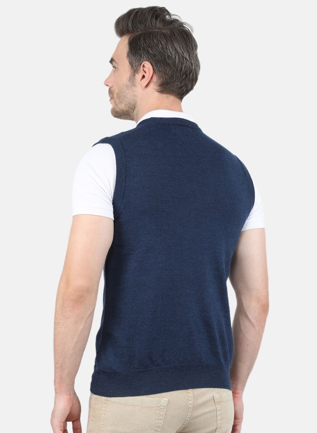 Men NAvy Blue Solid Sweater